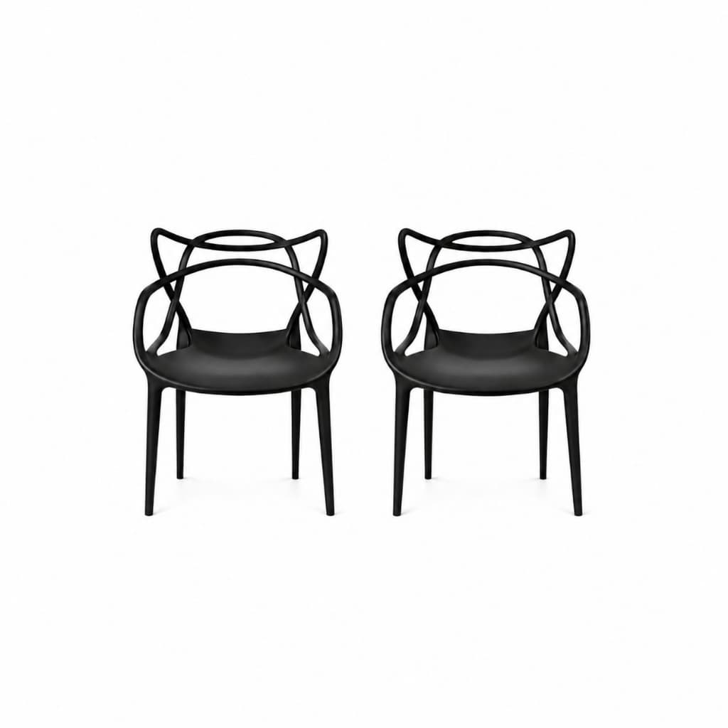 Kit com 2 Cadeiras Design Allegra com Braços Empilhável – Elegante para Cozinha, Sala e Área Gourmet