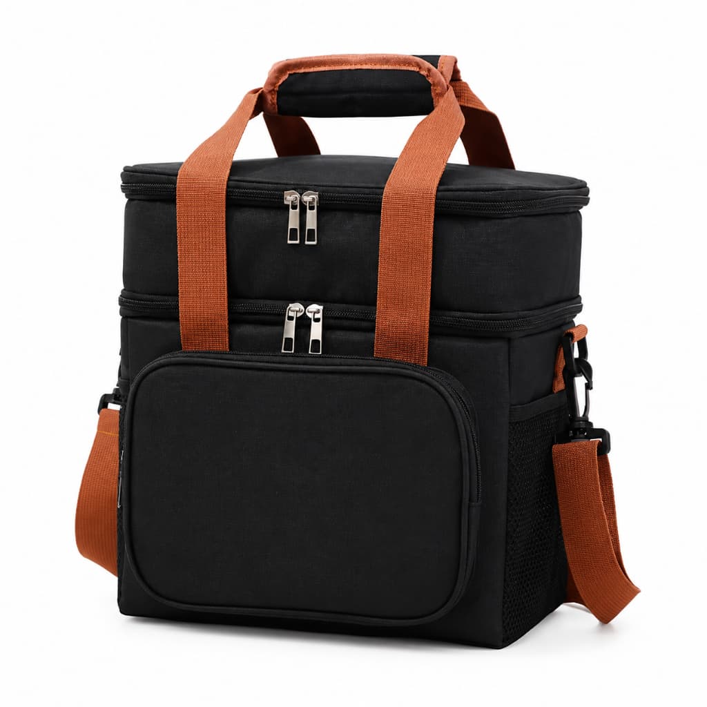 Bolsa Térmica Marmiteira 2 Compartimentos, Isolamento Térmico Prática e Resistente para Almoço e Lanche Trabalho Marmita