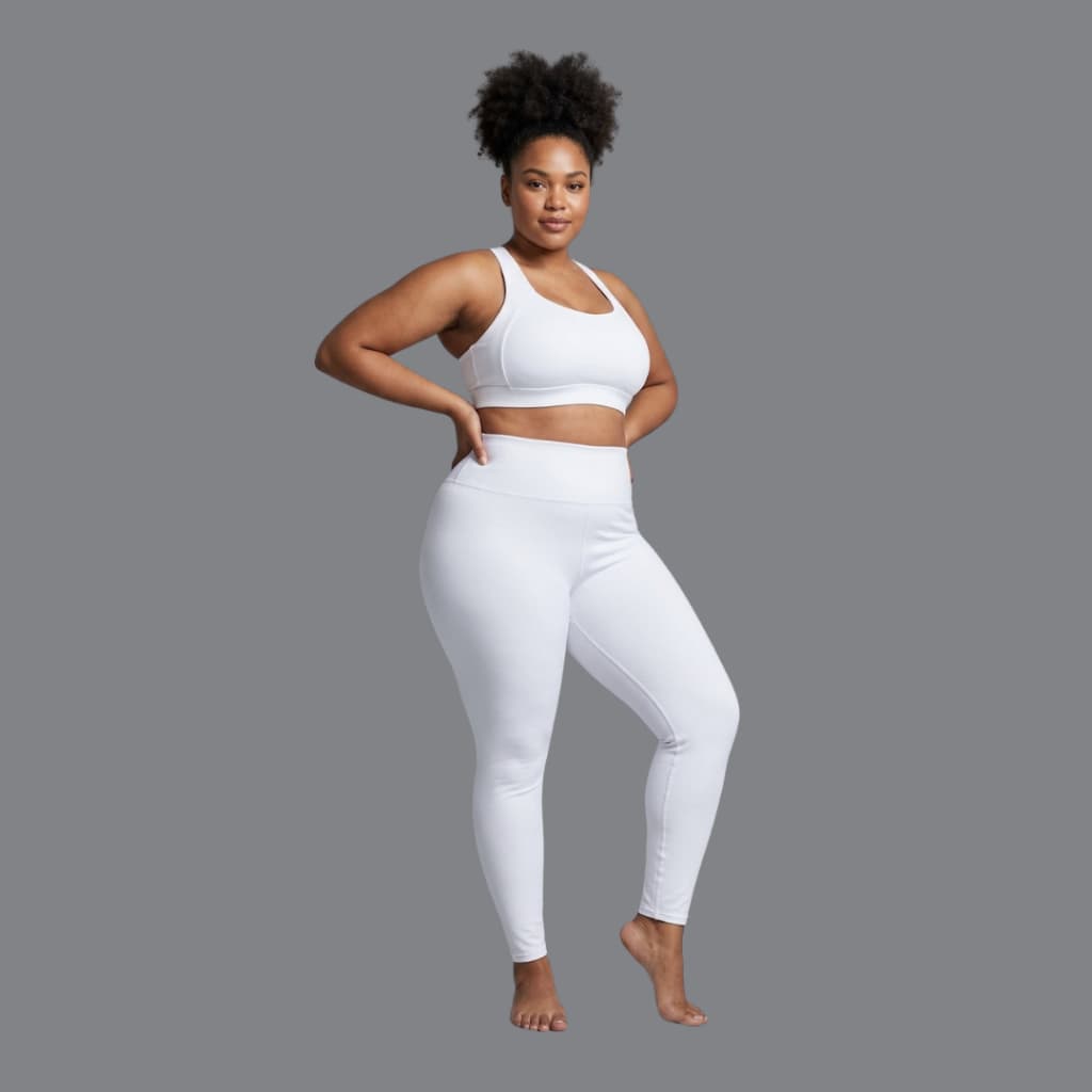 Calça Legging Plus Size Branca Felpada G1 G2 G3 G4 Enfermagem Saúde Cintura Alta Confortável