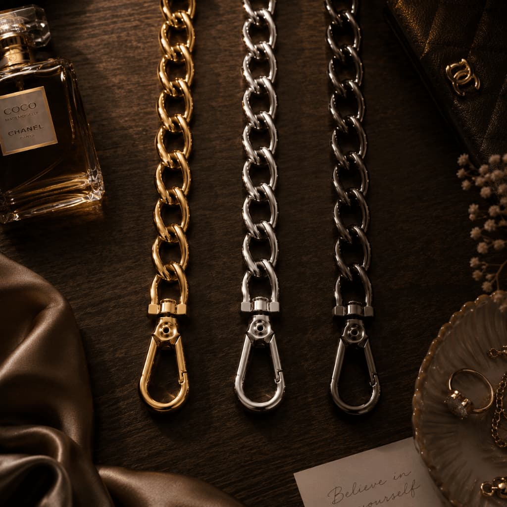 Corrente Para Bolsa 1,5 M Luxo Mosquete Reforçado Feminina Premium Alta Qualidade Sofisticada Bolsa