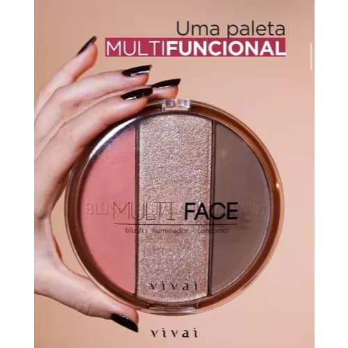 Paleta Multi Face 3 em 1 Vivai - Versatilidade e Pigmentação Intensa em um Único Produto
