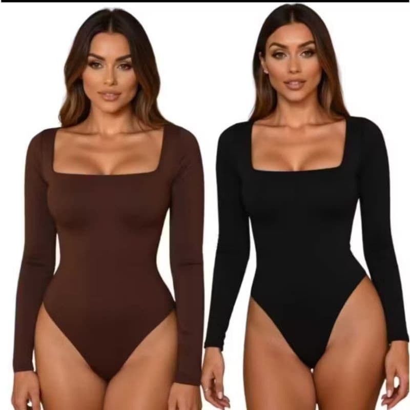 Body Feminino Manga Longa Segunda Pele para Outono e Inverno