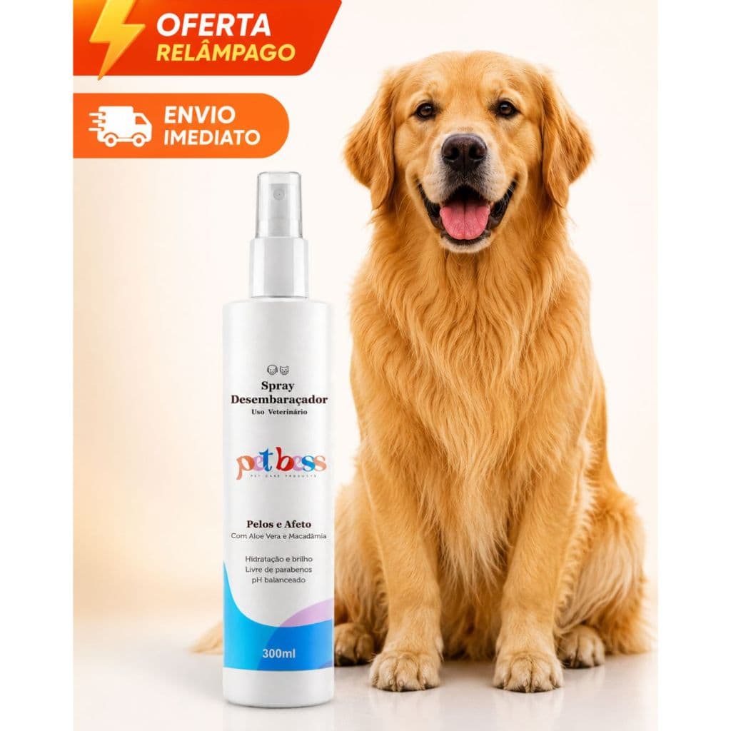 Spray Desembaraçador Pet Para Cães E Gatos – Pelos Macios, Brilhantes E Sem Nós 300ml