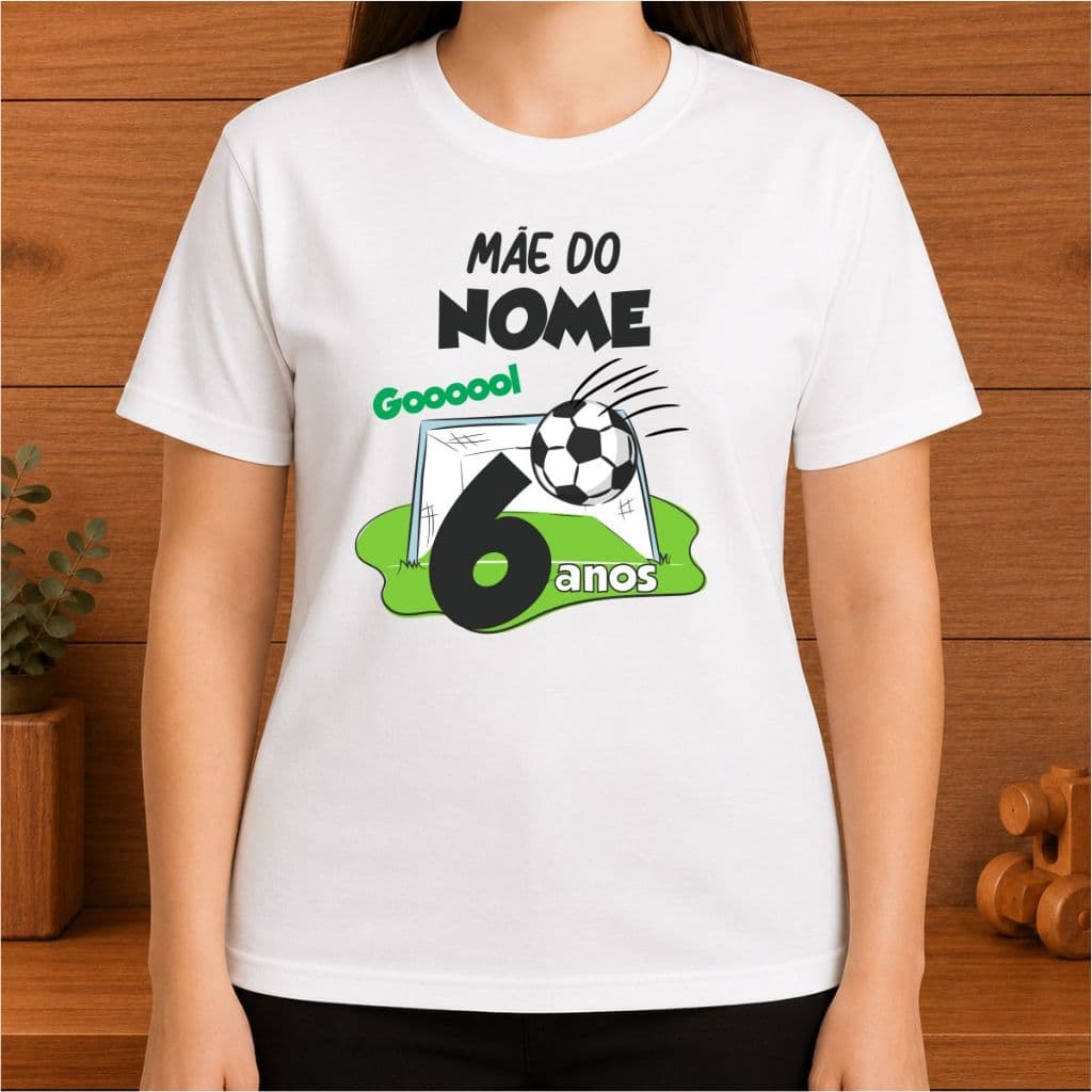 Camiseta personalizada para mãe tema futebol aniversário 01