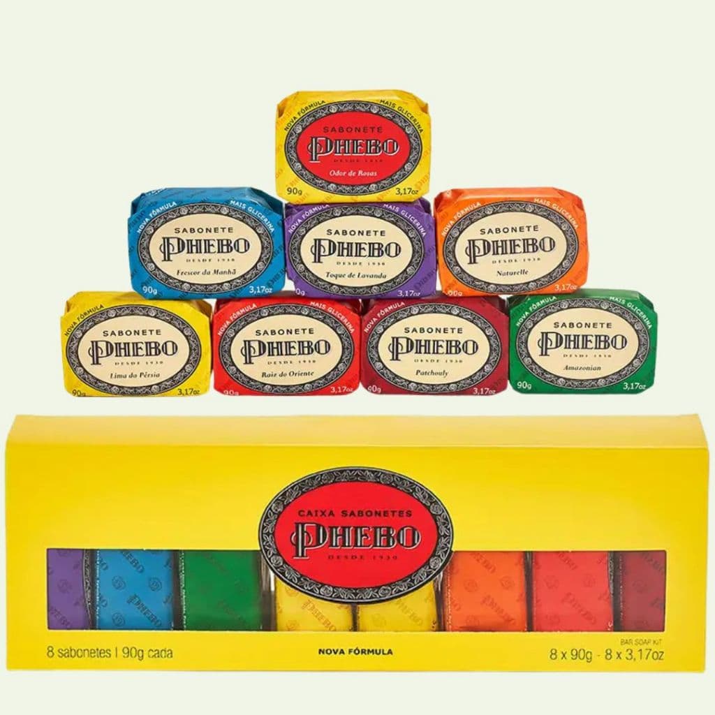 Caixa Presente Sabonete Phebo Amarela - 8 Sabonetes 90g Cada