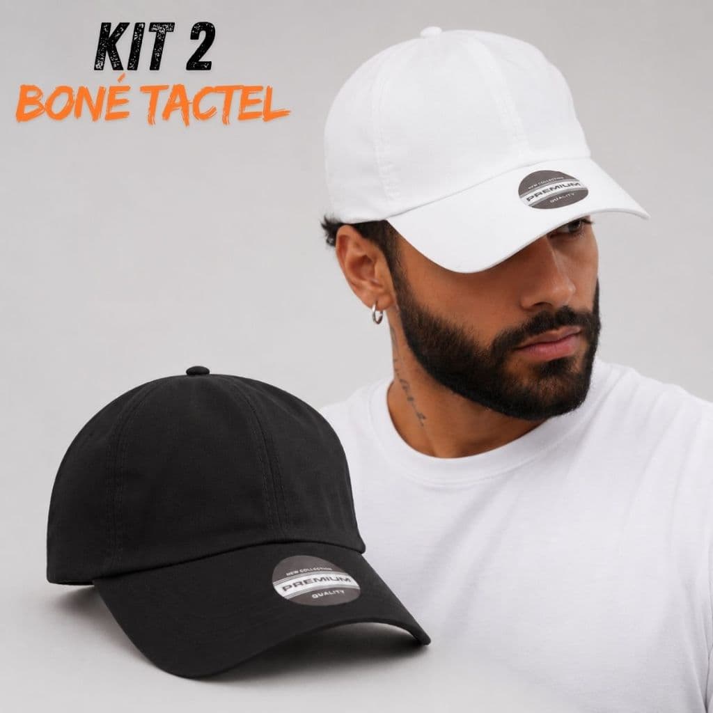 Kit 2 Bonés Microfibra Liso Básico Resina Aba Curva Snapback Regulável