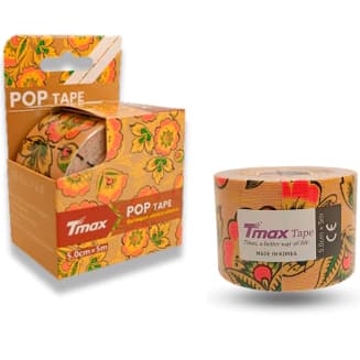 Fita Bandagem Adesiva Elástica Kinesio Tmax TMAX POP TAPE Flowers Bege