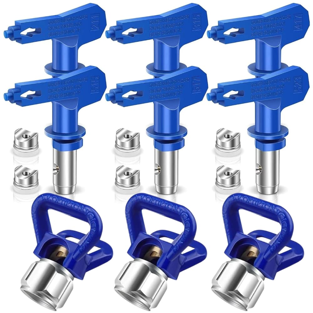 Bicos Airless Reversíveis 15 Peças 211/315/417/515/517/523 Alta Resistência para Pulverizador de Tinta