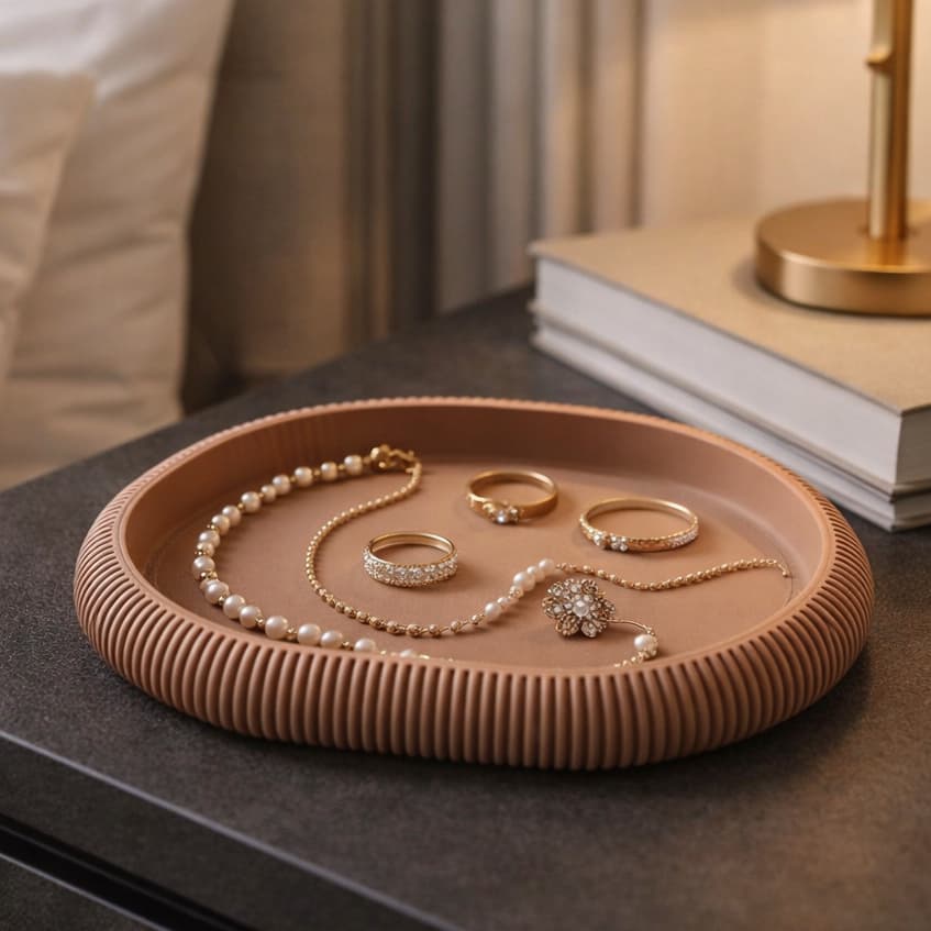 Bandeja Decorativa Moderna Oval – Organizador de Mesa, Aparador e Joias