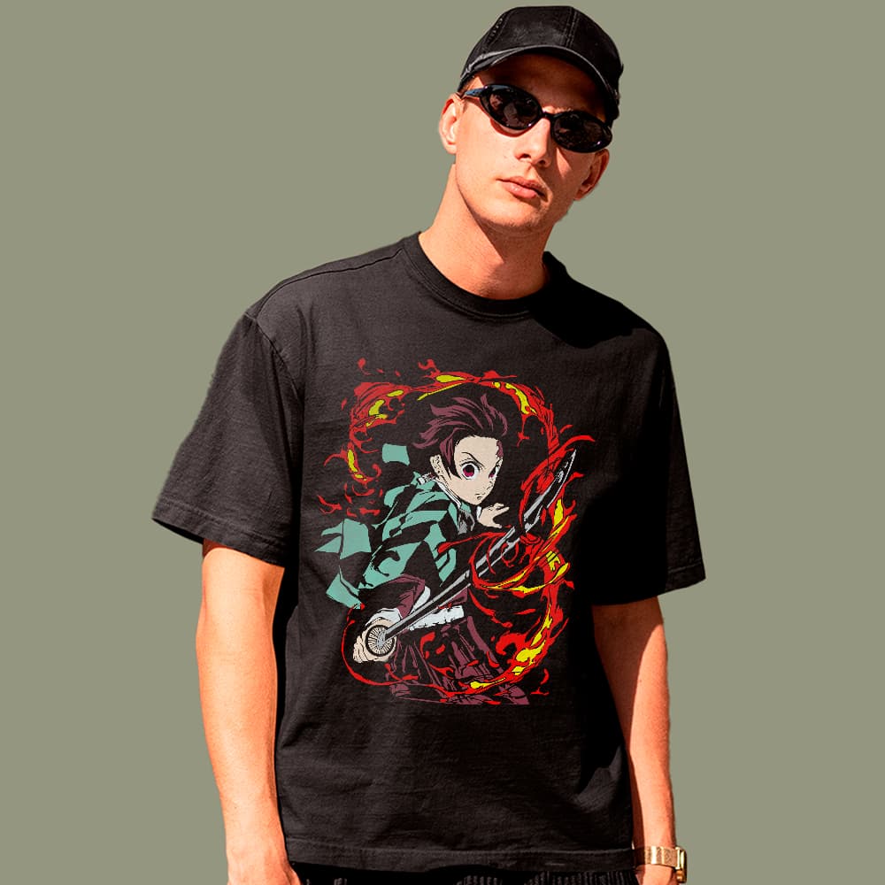 Camiseta Básica Tanjiro Kamado Demon Slayer Kimetsu No Yaiba