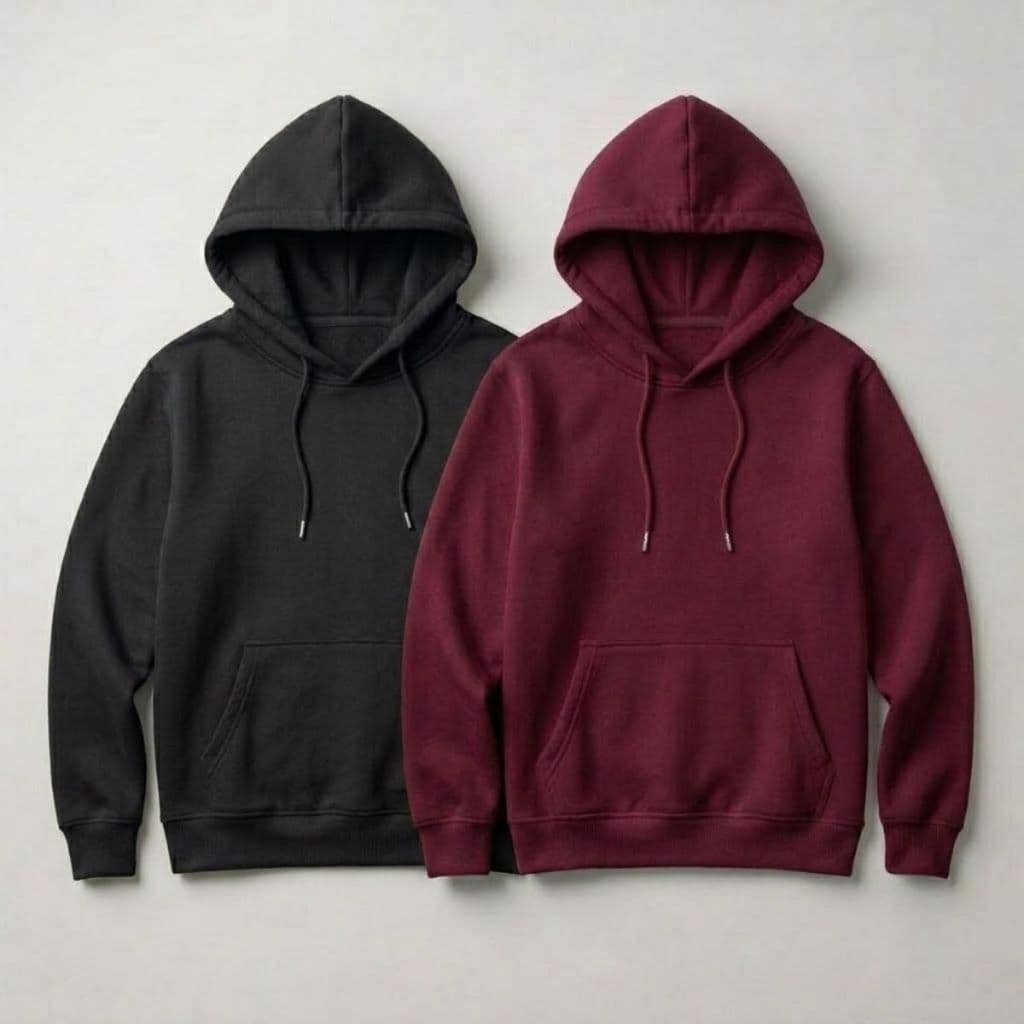 Kit 2 Moletom Casaco Blusa De Frio Canguru Unissex Casal Masculino Feminino Flanelado Algodão Confortável Moleton Básico