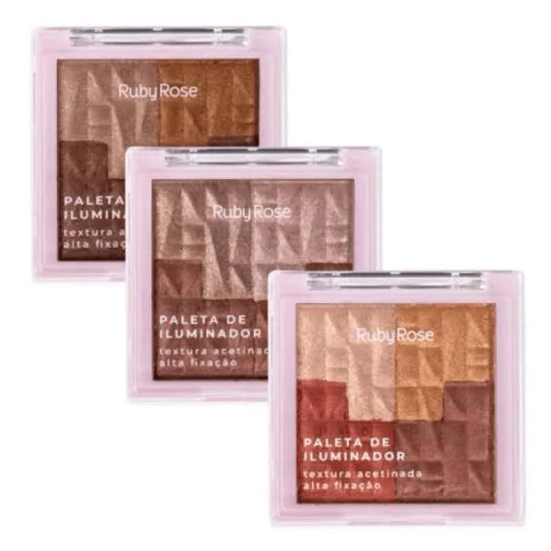 Paleta de Iluminador Ruby Rose com Alta Pigmentação