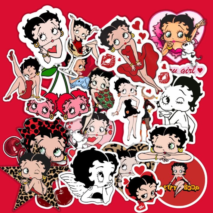 Pac Adesivos Stickers Betty Boop Vintage Aesthetic Decoração de Scrapbooking/Material de Papelaria