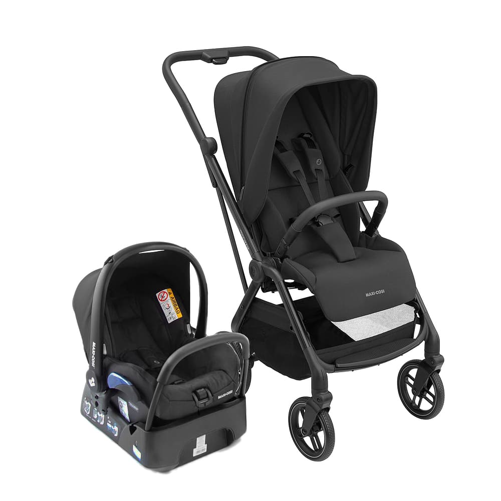 Carrinho Leona² bebê conforto e base Black Maxi Cosi