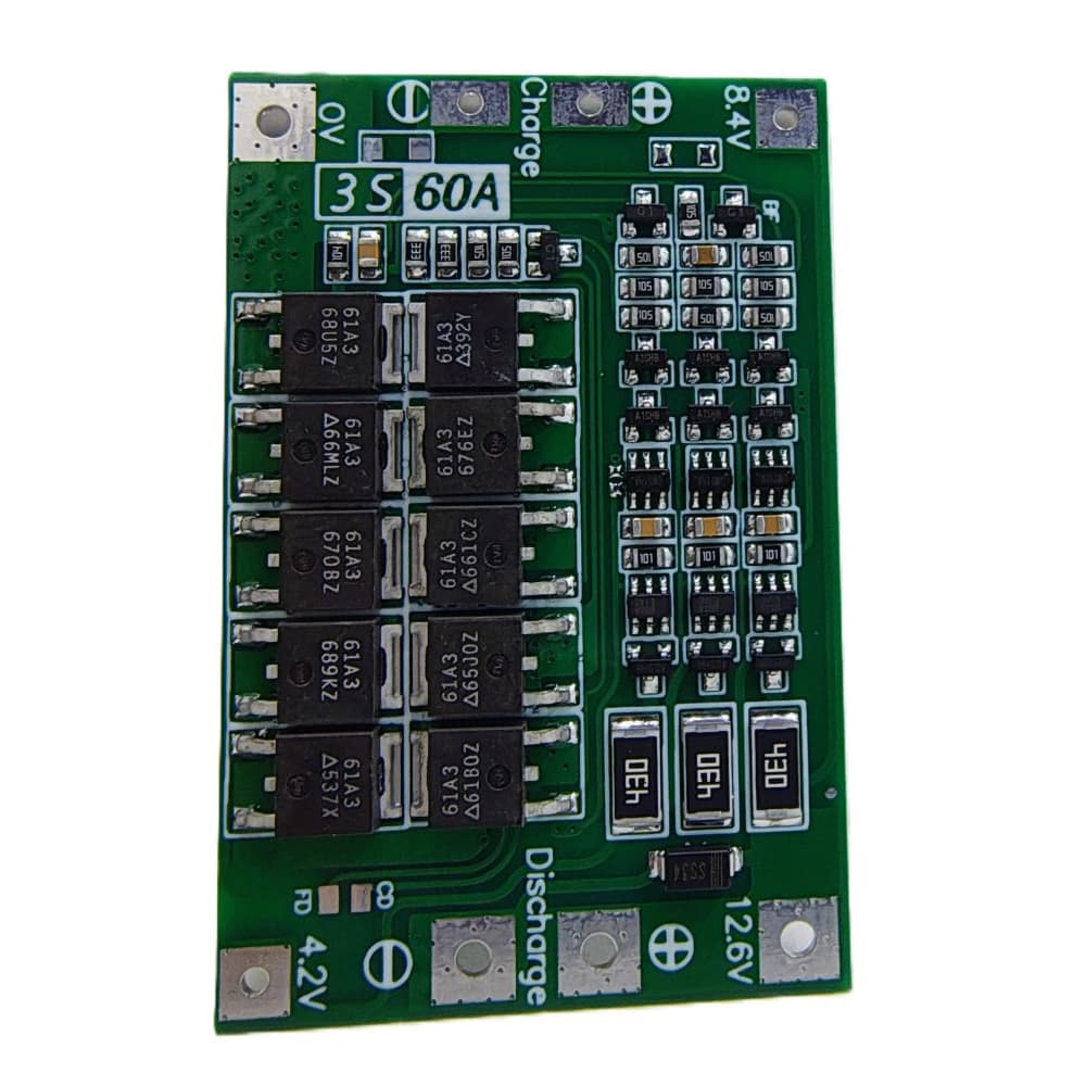 PLACA BMS 3S 60A 12.6V COM BALANCEAMENTO - VERSÃO ENHANCED (REV 2.3)