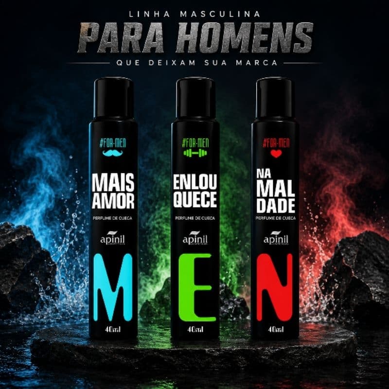Kit 3 Perfumes De Cueca 40 ml Apinil Aromático