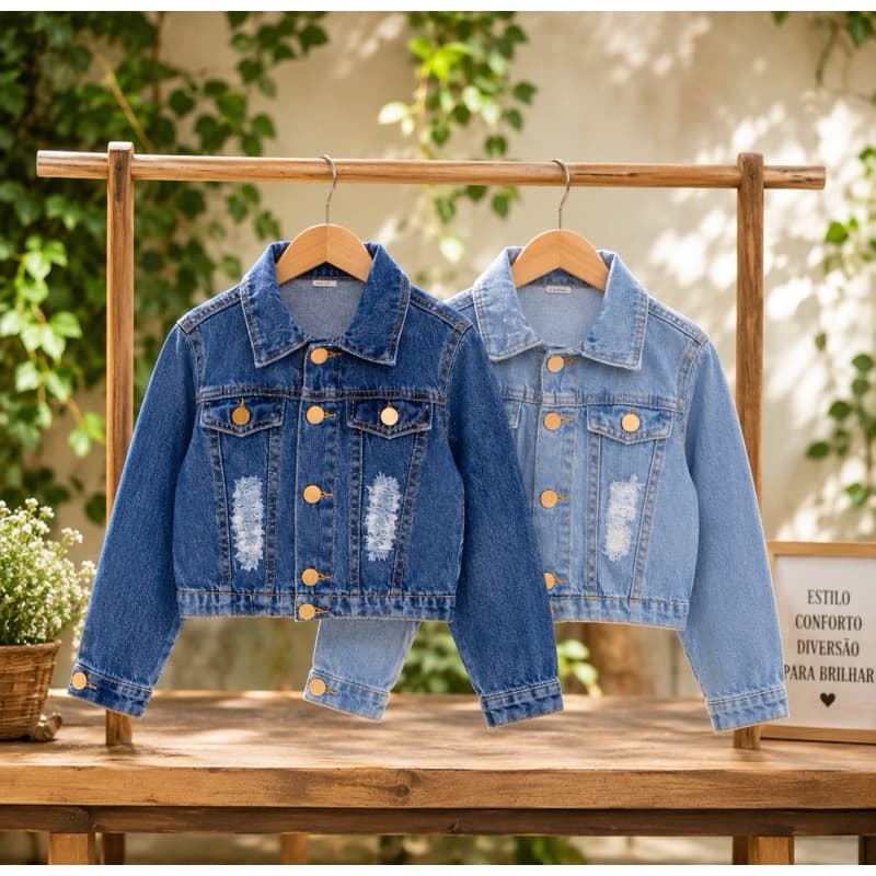 Jaqueta Jeans Menina Infantil Criança Look Feminino Blogueirinha