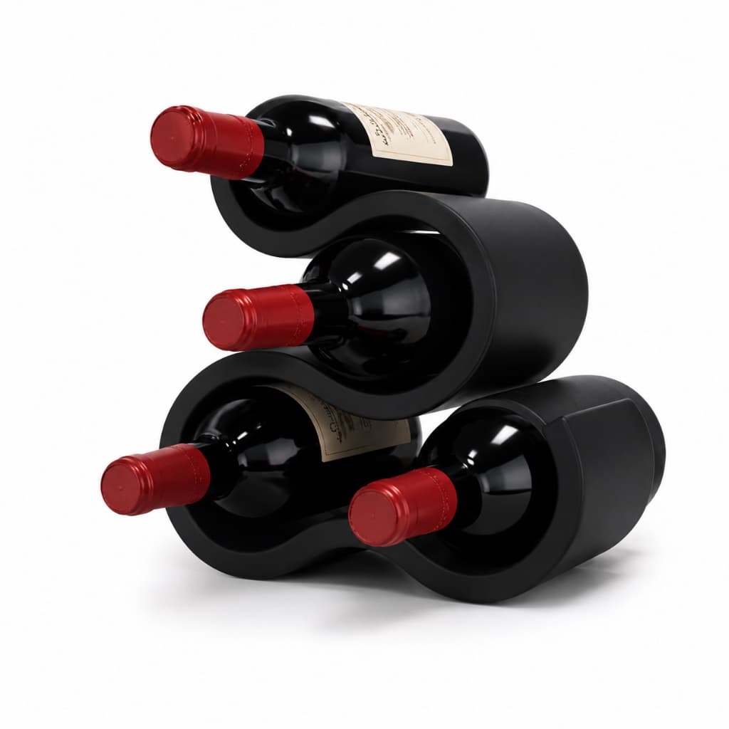 Porta Vinho 4 Garrafas Suporte Adega De Mesa Pequena Organizador Decoração Moderna
