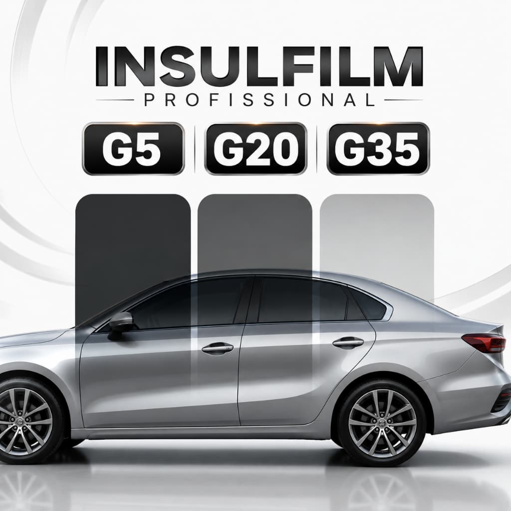 Pelicula Insulfilm Profissional G5,G20 e G35, 75cm larg. Controle Solar Automotivo e Residencial