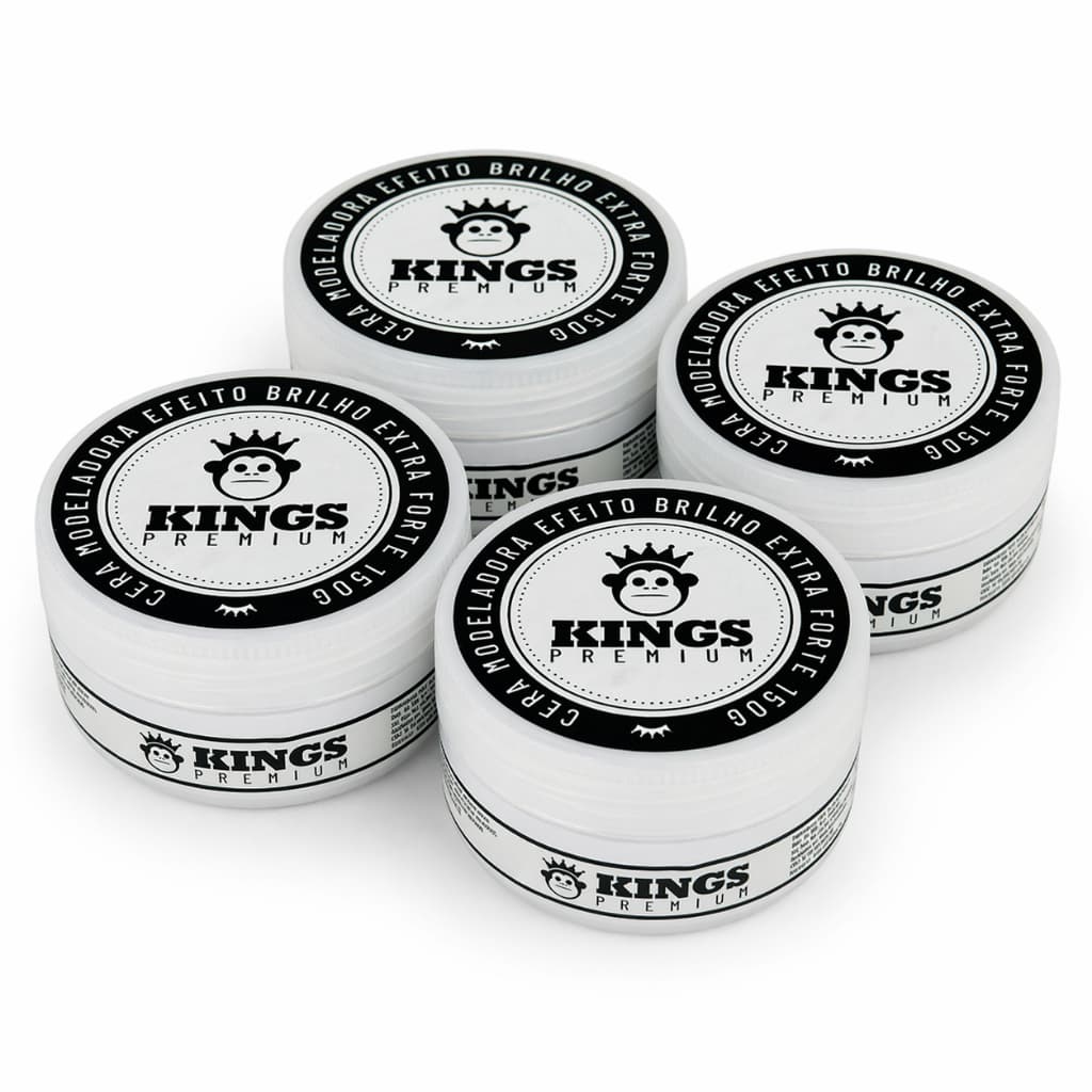 Kit c/4 Cera Pomada Modeladora Kings 150g Fixação Forte Profissional