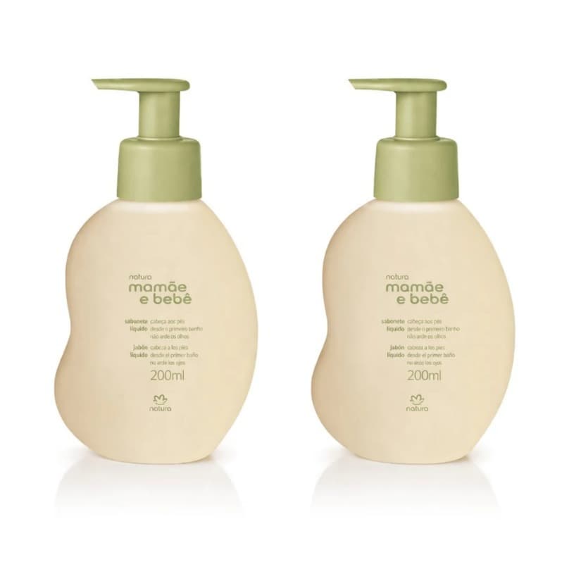 KIT 2 UNIDADES - Sabonete Líquido da Cabeça aos Pés Mamãe e Bebê 200 ML CADA