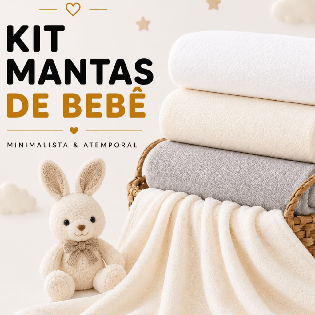 Kit 3 Manta Bebe Premium Cores Lisas Minimalista Fleece Antialérgica Enxoval Maternidade 100x80 Recem Nascido Pet