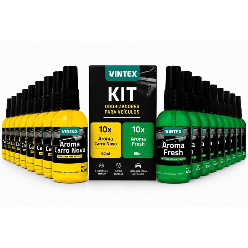 KIT 20 Arominha Cheirinho Vintex Para Carro Spray 60ml A Granel