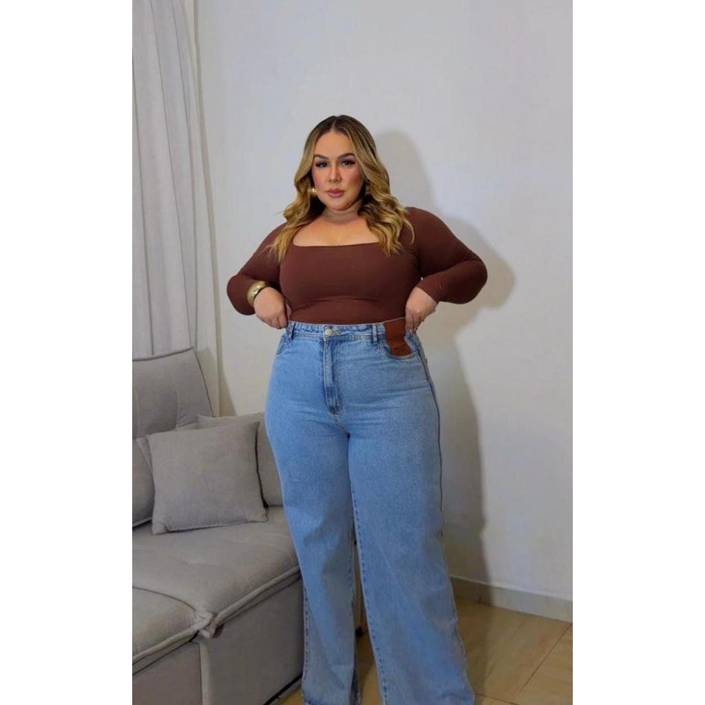 Calça Keyla Plus Azul Claro CALÇA PLU SIZE JEANS ORIGINAL CALÇA FEMININA