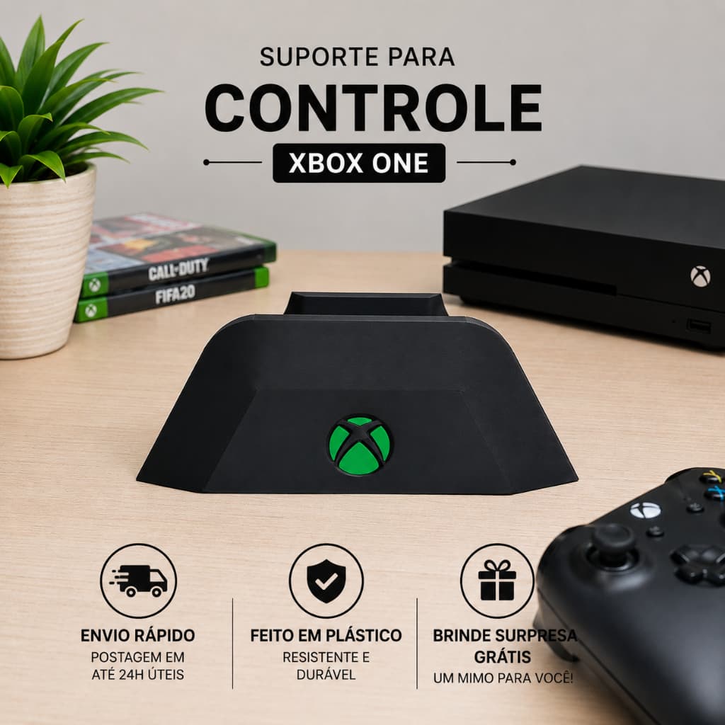Suporte Xbox Controle Xbox One Series X S Organizador Gamer para Mesa e Setup