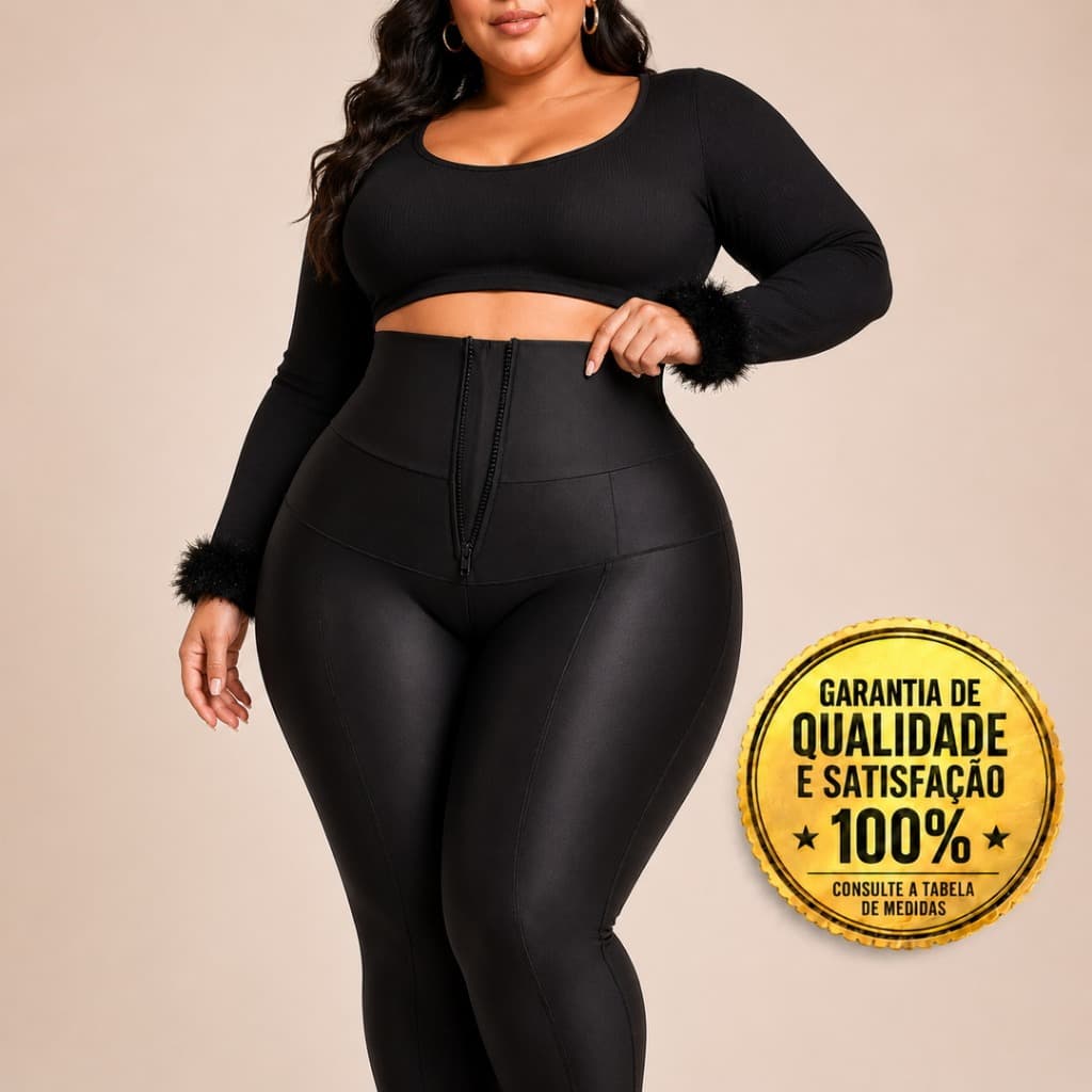 Calça Lipo PLUS SIZE SUPER Chapa Barriga VALENTINA.VOCE Leg Suplex Power E POLIAMIDA  NÃO ENROLA UV+