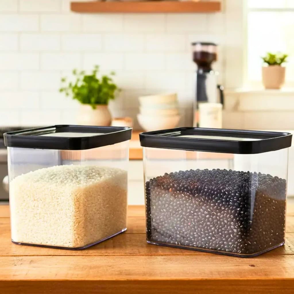 2 Potes Herméticos para Mantimentos Helsim - Capacidade 4 Litros