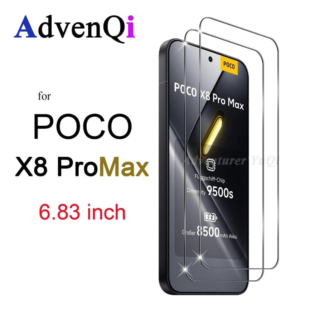 Película de vidro 3D para celular Poco X8 Pro Max protetor de tela de vidro lançamento brinde kit limpeza
