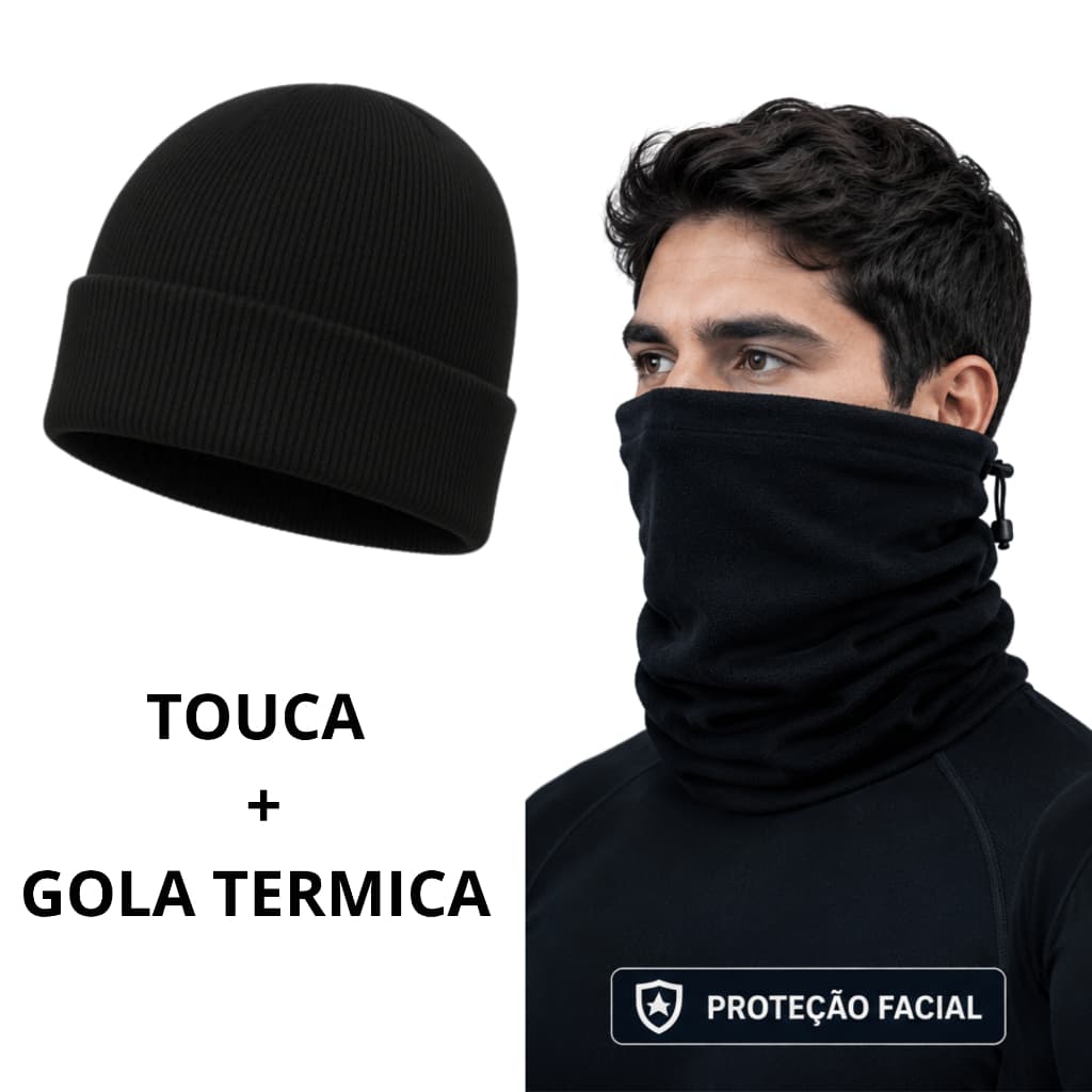 Kit Frio Extremo Balaclava Tática Touca de Lã e Gola Térmica 3 em 1 Unissex