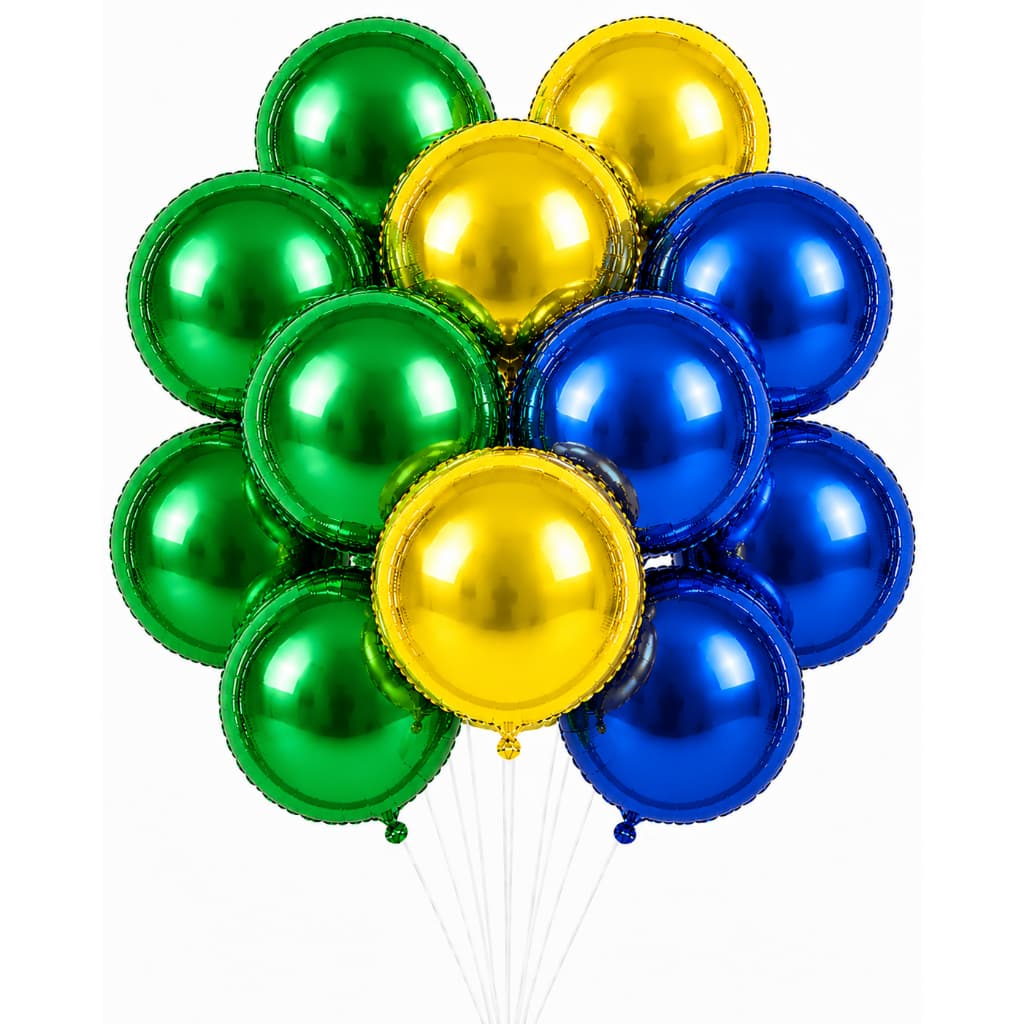 Kit 25 Balões Metalizado Coloridos Misturados Redondo 10 Polegadas 22cm Festa Aniversário