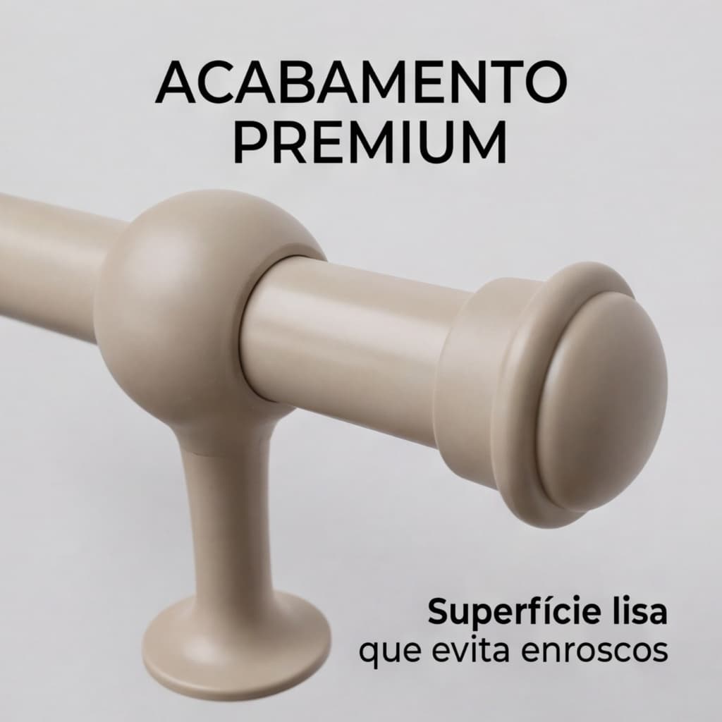 Kit Varão Cortina 1,00 Metros 19mm Varias Cores Simples