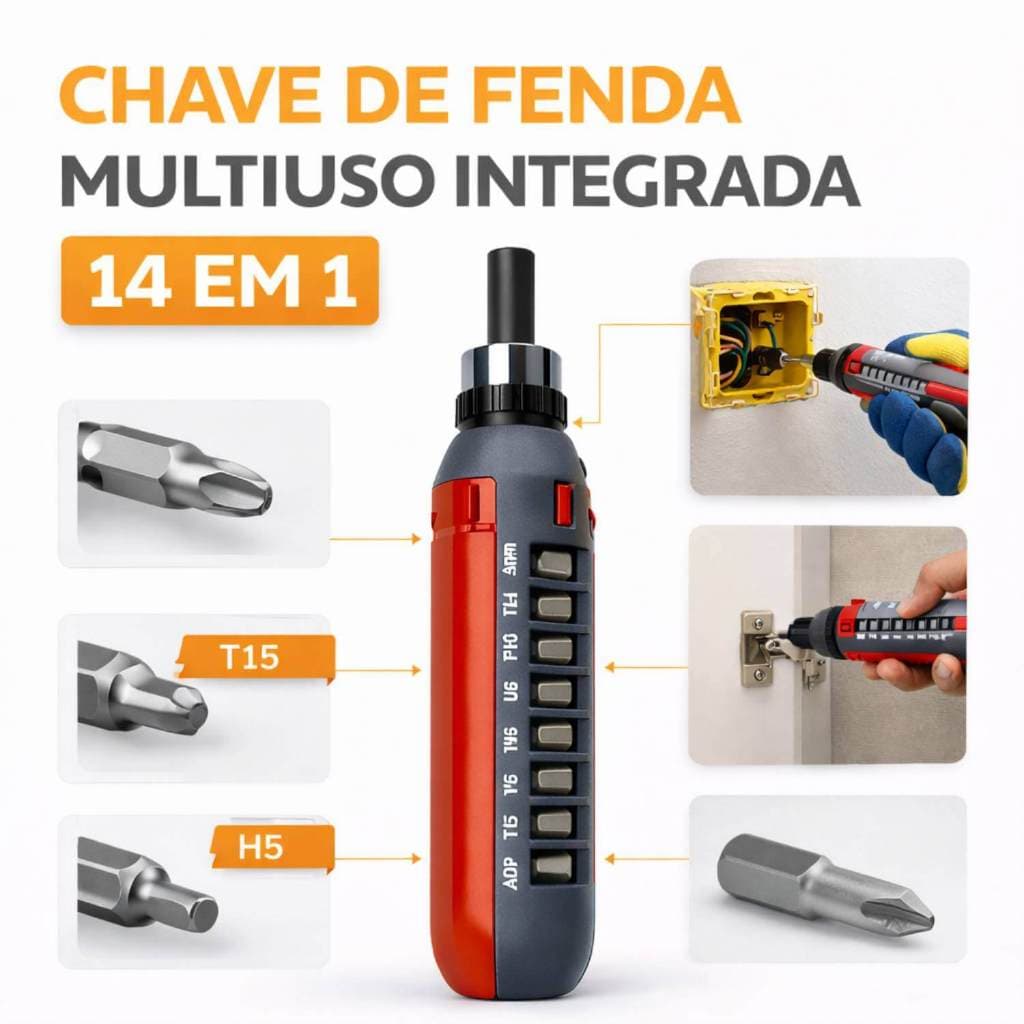 Jogo de Chave Catraca Multifuncional Magnetizada [14 em 1]