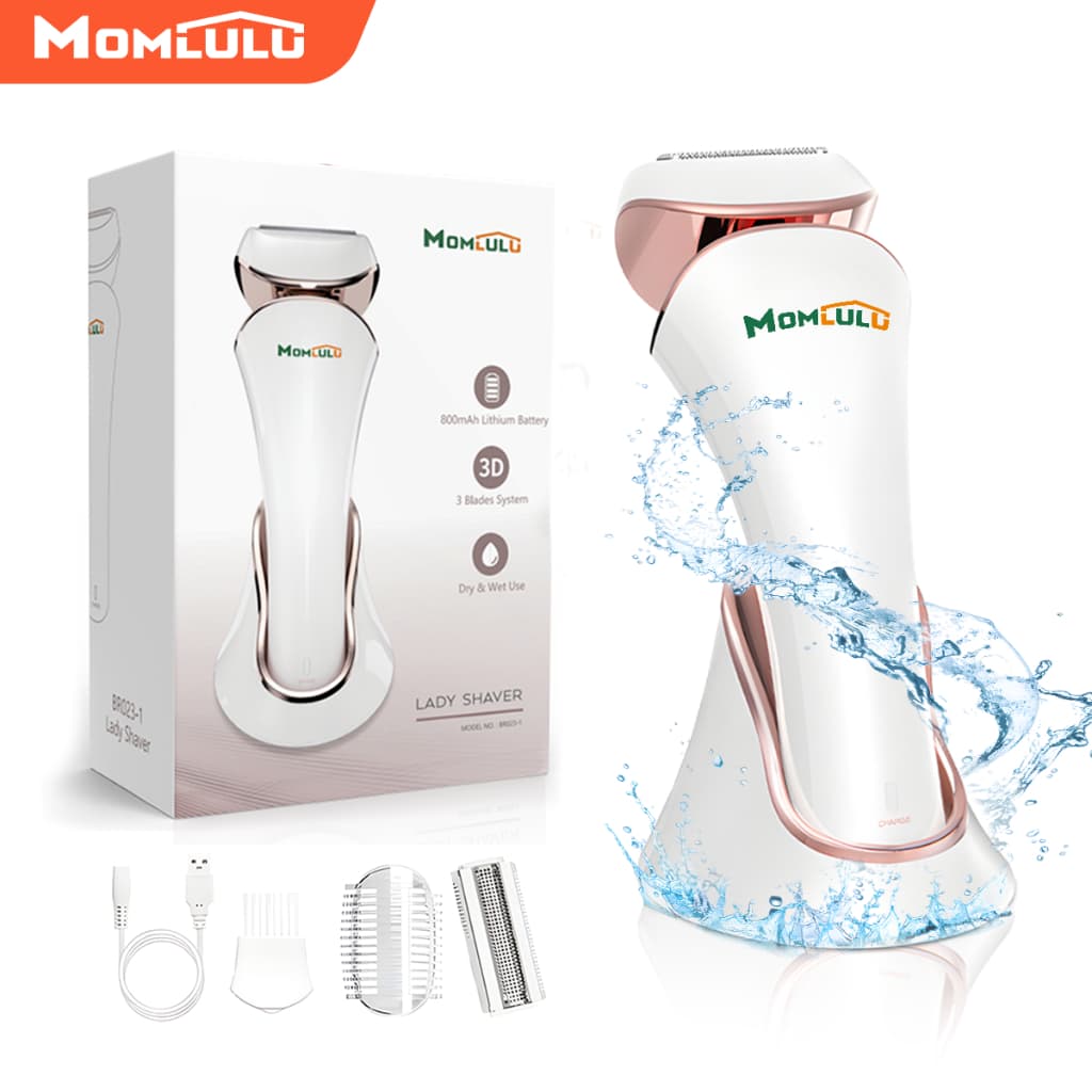 MOMLULU Barbeador Elétrico Com Luz Depilador Feminino USB Recarregável Removedor De Pelos Áreas Íntimas Prova d'água