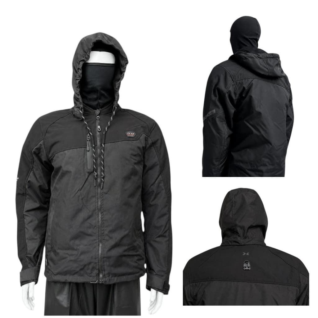 Jaqueta X11 Impermeável Masculina Preta Capuz E Proteção Para Pilotagem Motoqueiro Motociclista