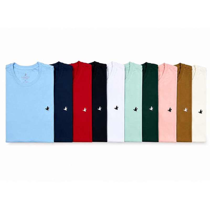 Camiseta Brooksfield Masculina Algodão Peruano 40.1 Premium Lisa Confortável