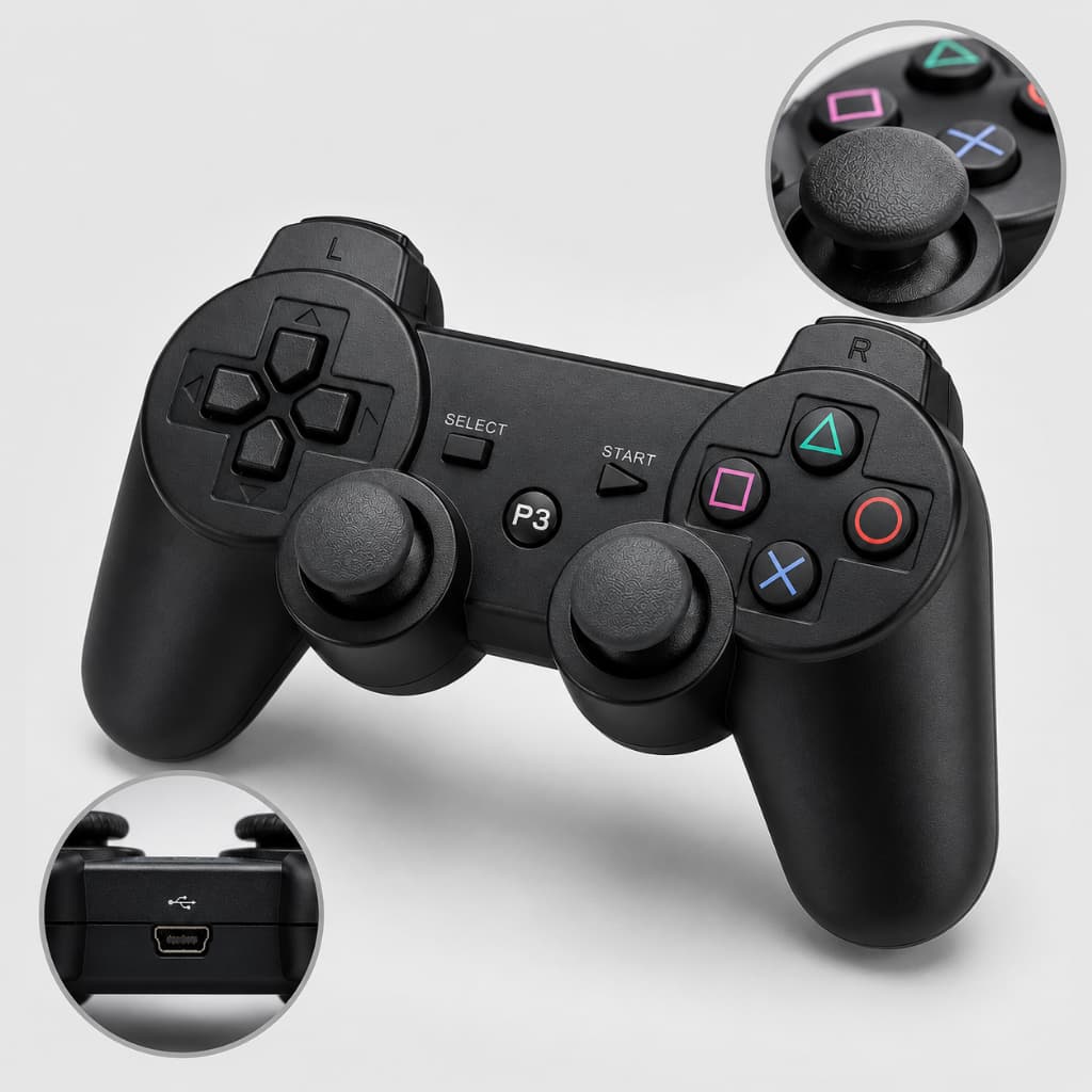 Controle ps3 sem fio Compatível com PS3 Celular Windows Joystick DoubleShock Sem Fio Play3