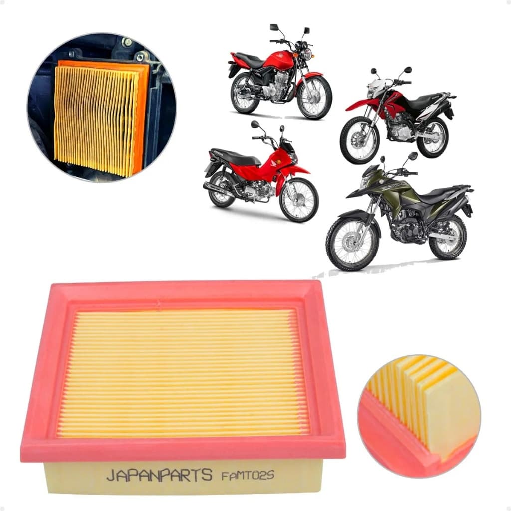 Filtro De Ar Motor Honda Cg Fan 125cc Ohc 150cc/ Nxr Es/Esd/Ks 125cc 150cc 160cc/ Xre 190cc/ Pop 100