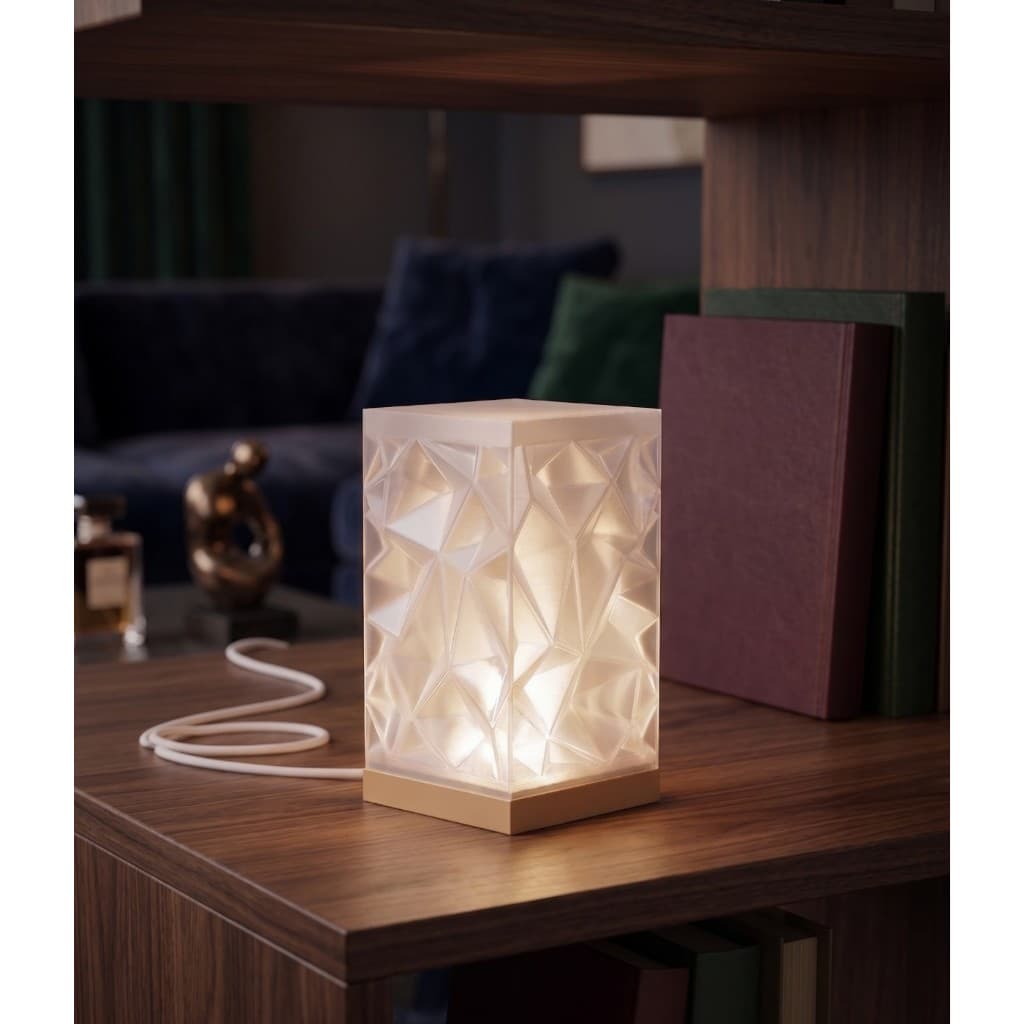 Luminária Estilhaços de Gelo Abajur LED USB Decorativo Mesa Sala Quarto Moderno
