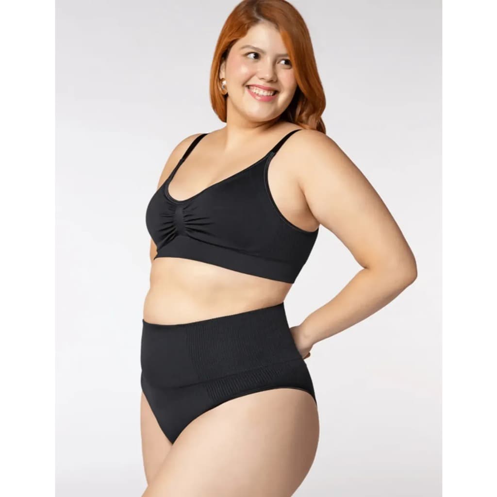 Calcinha Plus Size Curve Sem Costura Seamless Canelada Acetinada Fundo Algodão Confortável