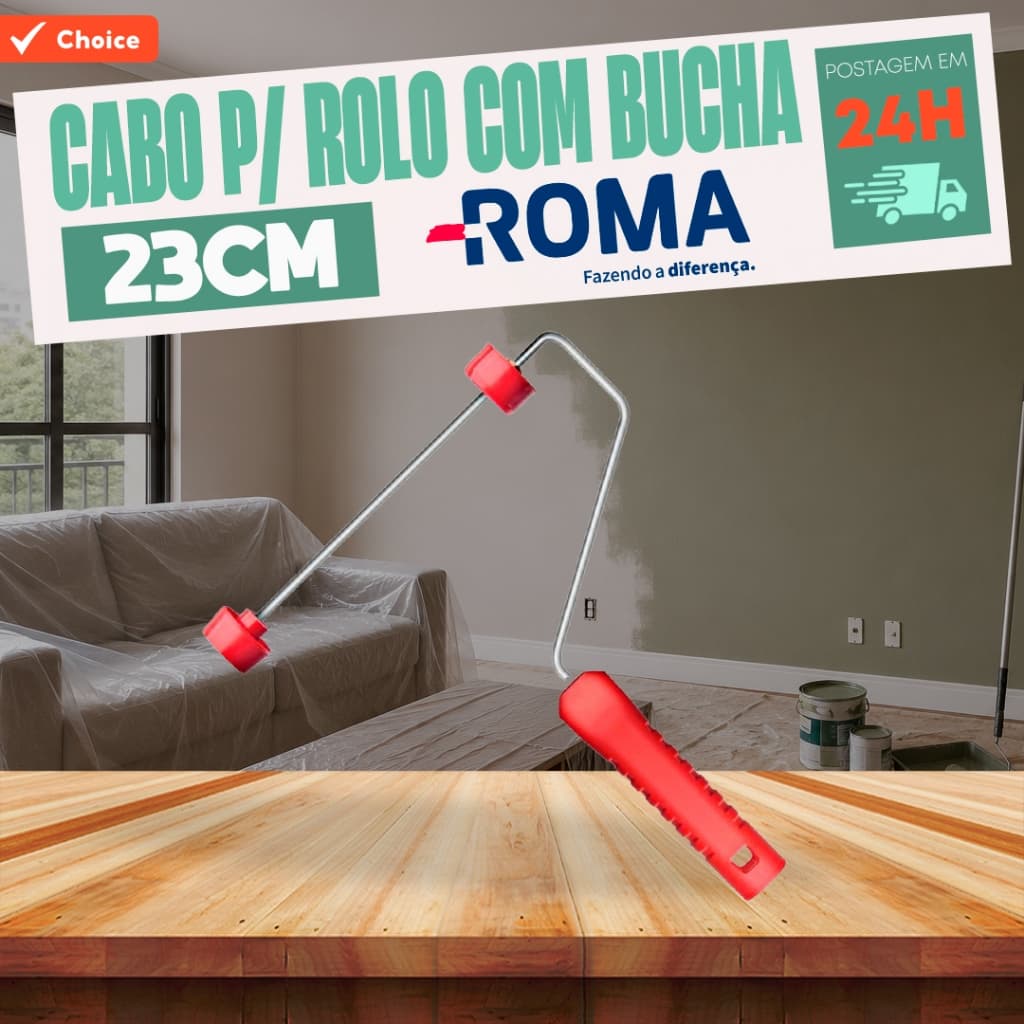 cabo para rolo com bucha 23cm para pintura
