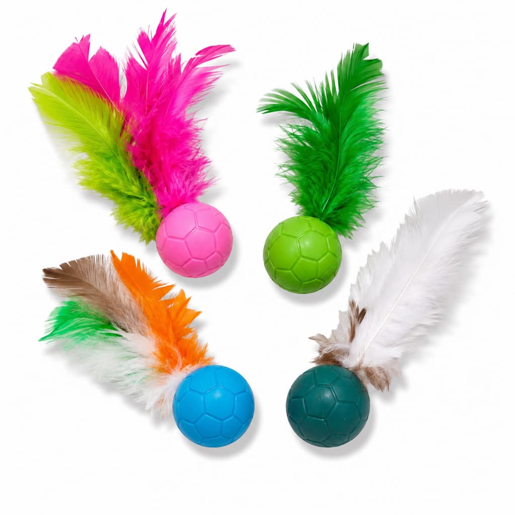 Brinquedo para gato BOLINHA Interativa Com Penas catball