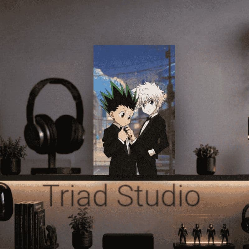 Quadro Decorativo Hunter x Hunter Anime Gon Freecss Killua Zoldyck MDF 3mm Decoração Geek Premium
