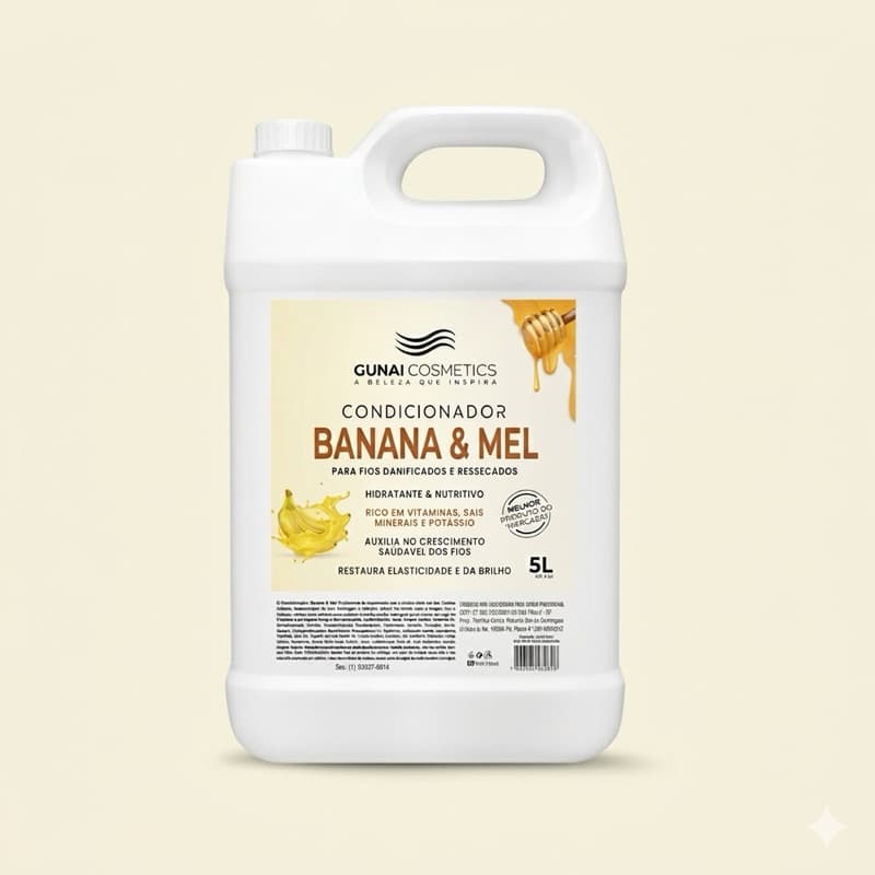 Shampoo de lavatório Profissional Banana Mel galão 5 litros Gunai Professional