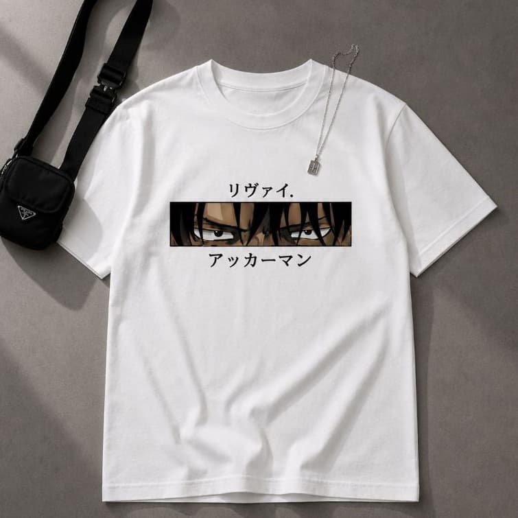 Camiseta Anime Mangá Algodão Unissex Shingeki no Kyojin Levi Ackerman