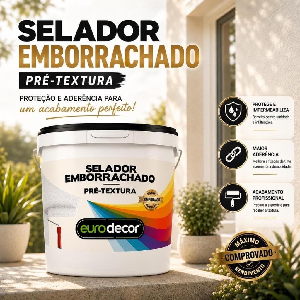 Selador Emborrachado Uniformiza Absorção Alta Flexibilidade Concreto Drywall 3.6L Ou 1L