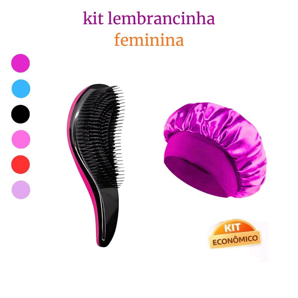 Kit Com Touca De Cetim COM FAIXA + Escova MÁGICA Perfeito Para Sua Rotina Capilar